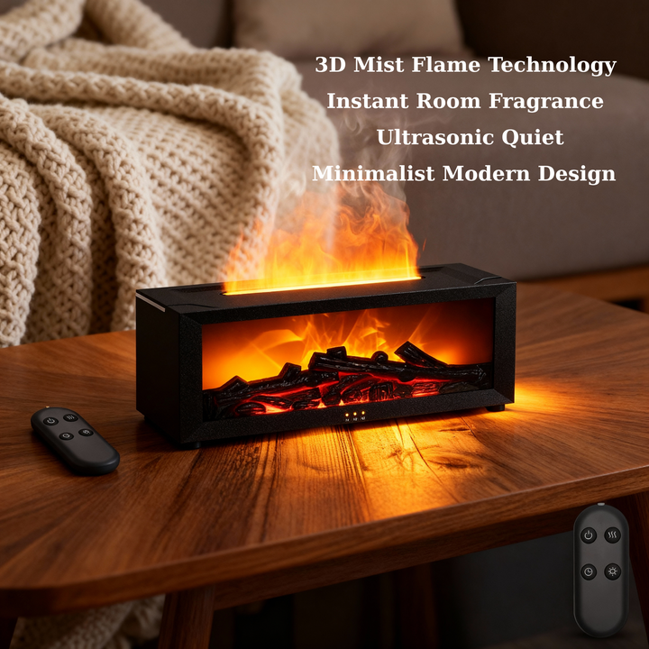 Flame Air Humidifier - Essential Oil Diffuser with LED & Remote