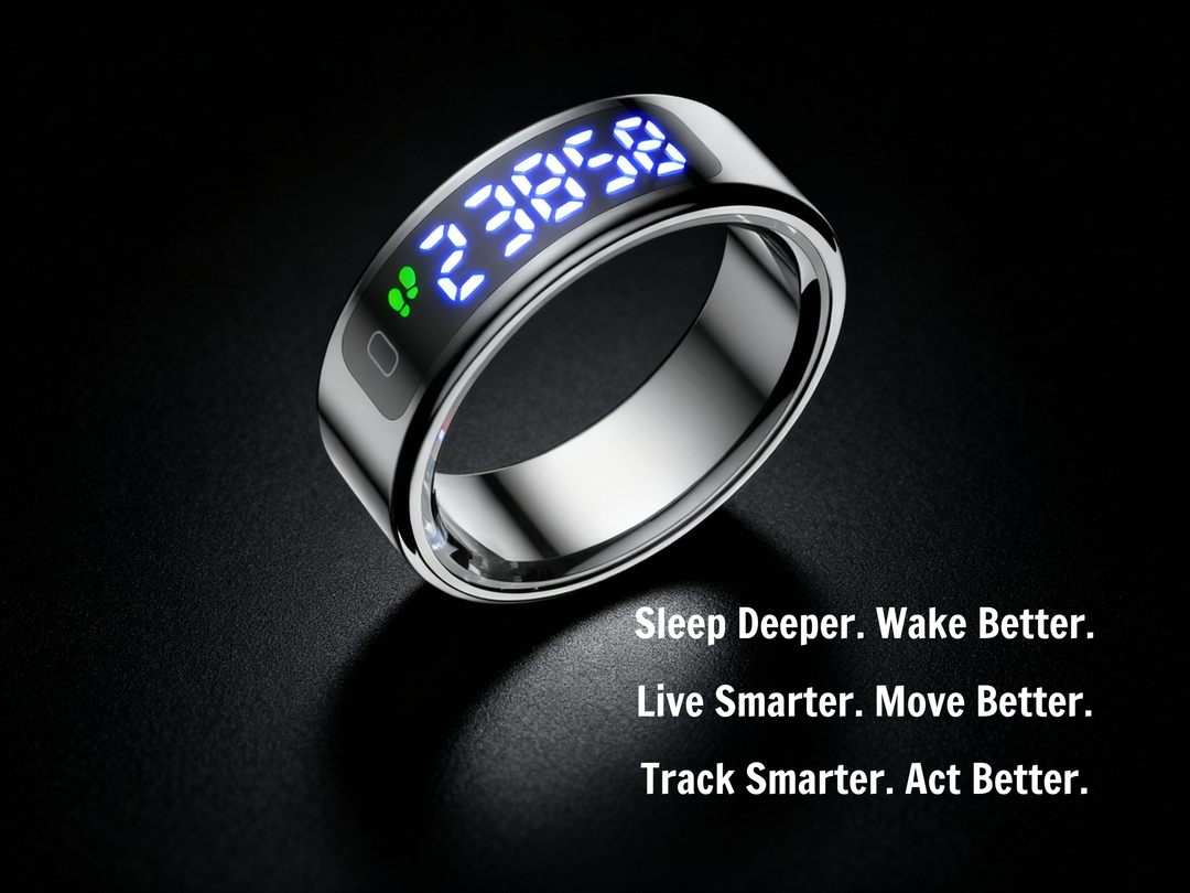 Smart Ring - Heart Rate & Sleep Tracking, 5ATM Waterproof