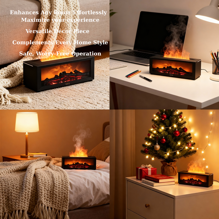 Flame Air Humidifier - Essential Oil Diffuser with LED & Remote