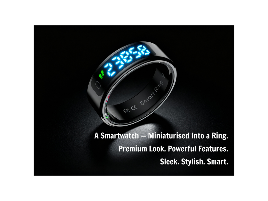 Smart Ring - Heart Rate & Sleep Tracking, 5ATM Waterproof