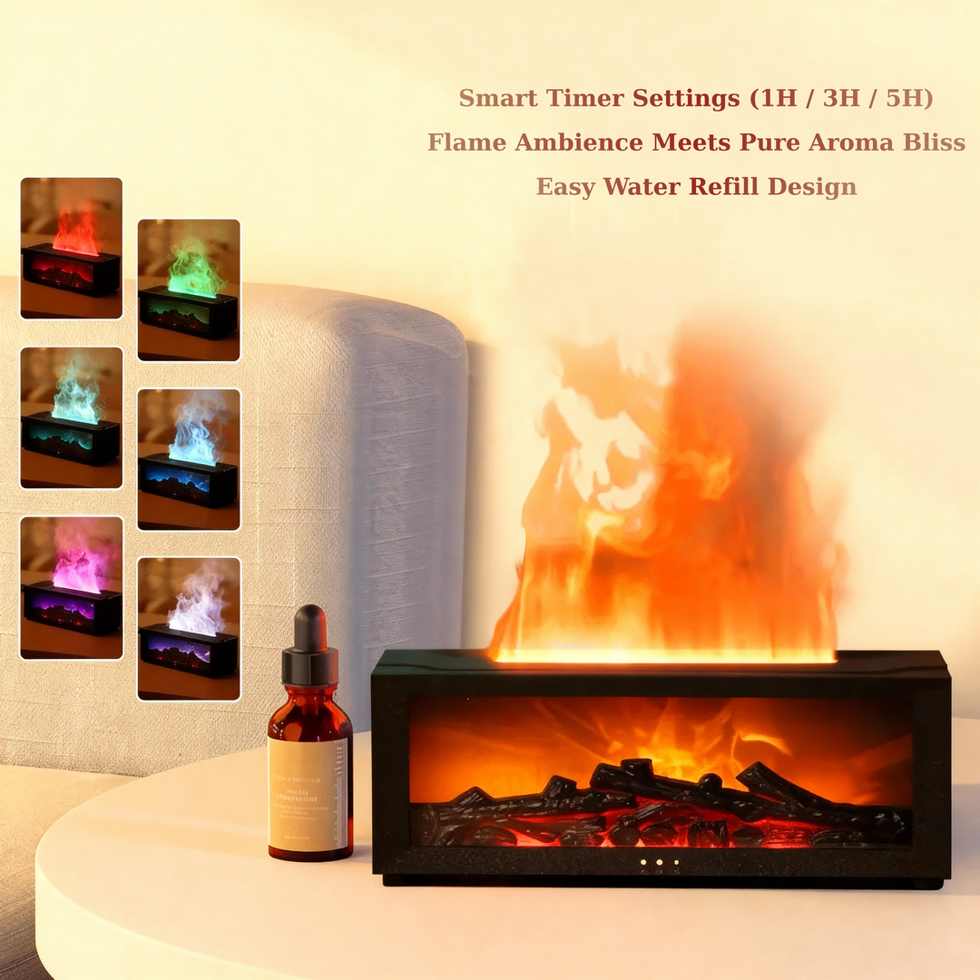 Flame Air Humidifier - Essential Oil Diffuser with LED & Remote