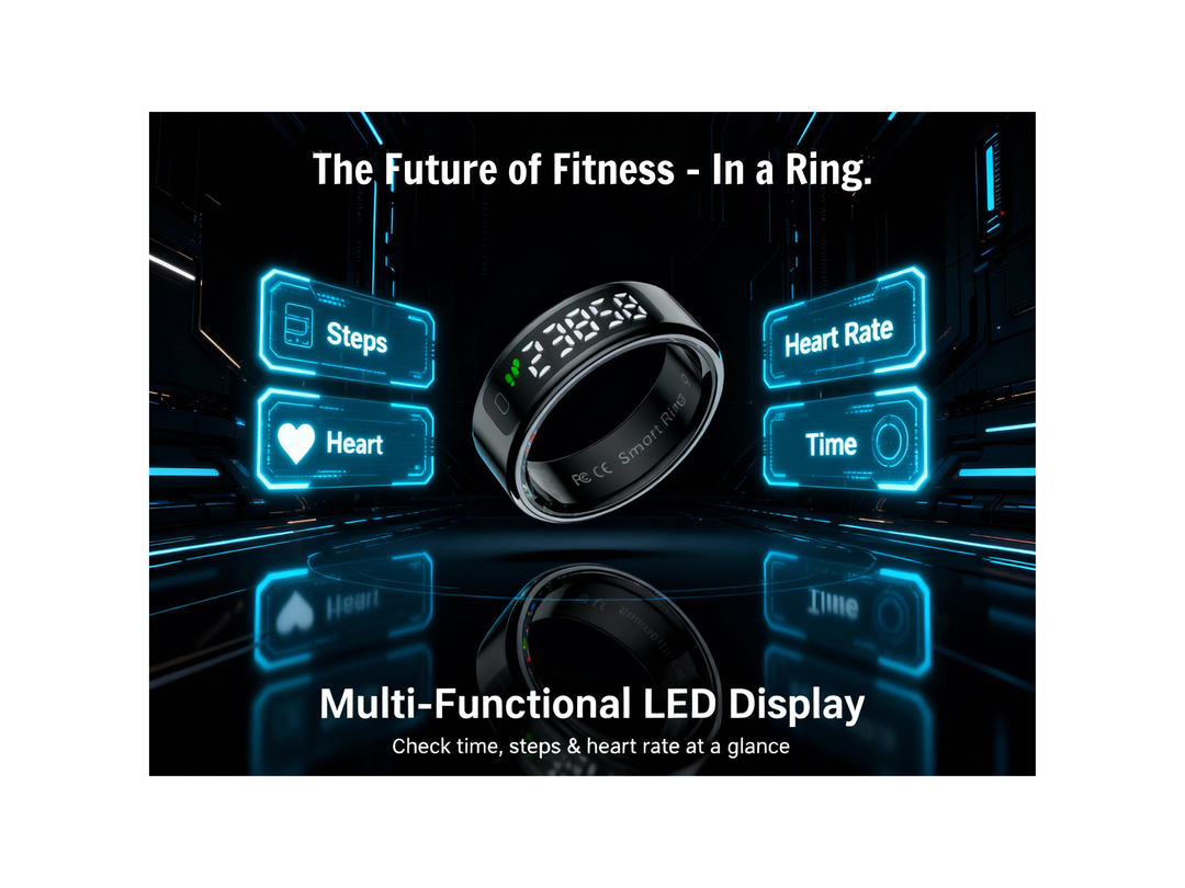 Smart Ring - Heart Rate & Sleep Tracking, 5ATM Waterproof