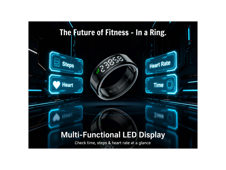 Smart Ring - Heart Rate & Sleep Tracking, 5ATM Waterproof