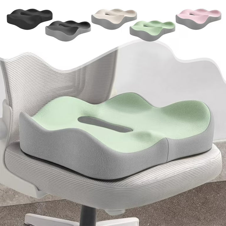Ergonomic Office Seat Cushion - 3-Zone Memory Foam Lumbar Support Pillow