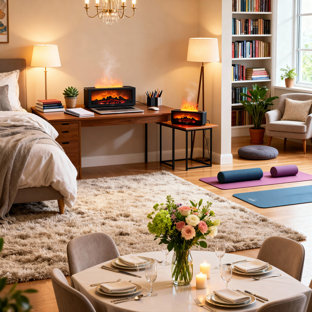 Flame Air Humidifier - Essential Oil Diffuser with LED & Remote