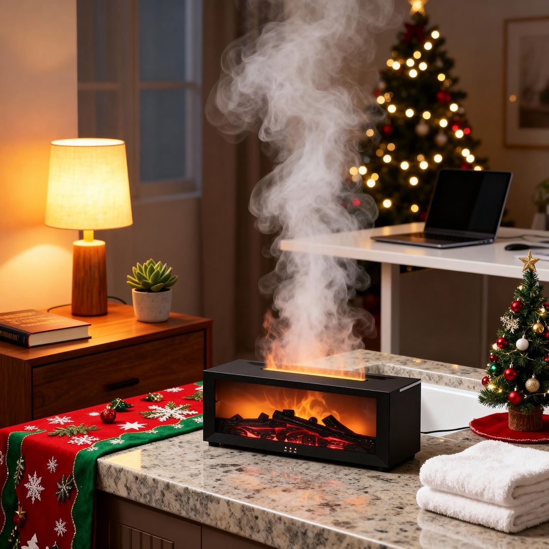 Flame Air Humidifier - Essential Oil Diffuser with LED & Remote