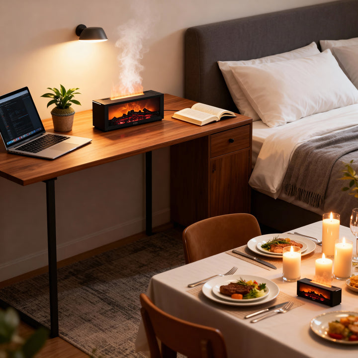 Flame Air Humidifier - Essential Oil Diffuser with LED & Remote