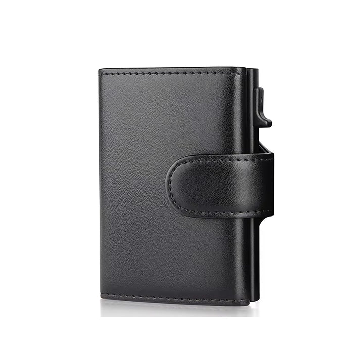 RFID Blocking Slim Trifold Leather Wallet - Men's Card Holder with Coin Pocket