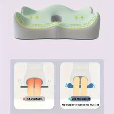 Ergonomic Office Seat Cushion - 3-Zone Memory Foam Lumbar Support Pillow