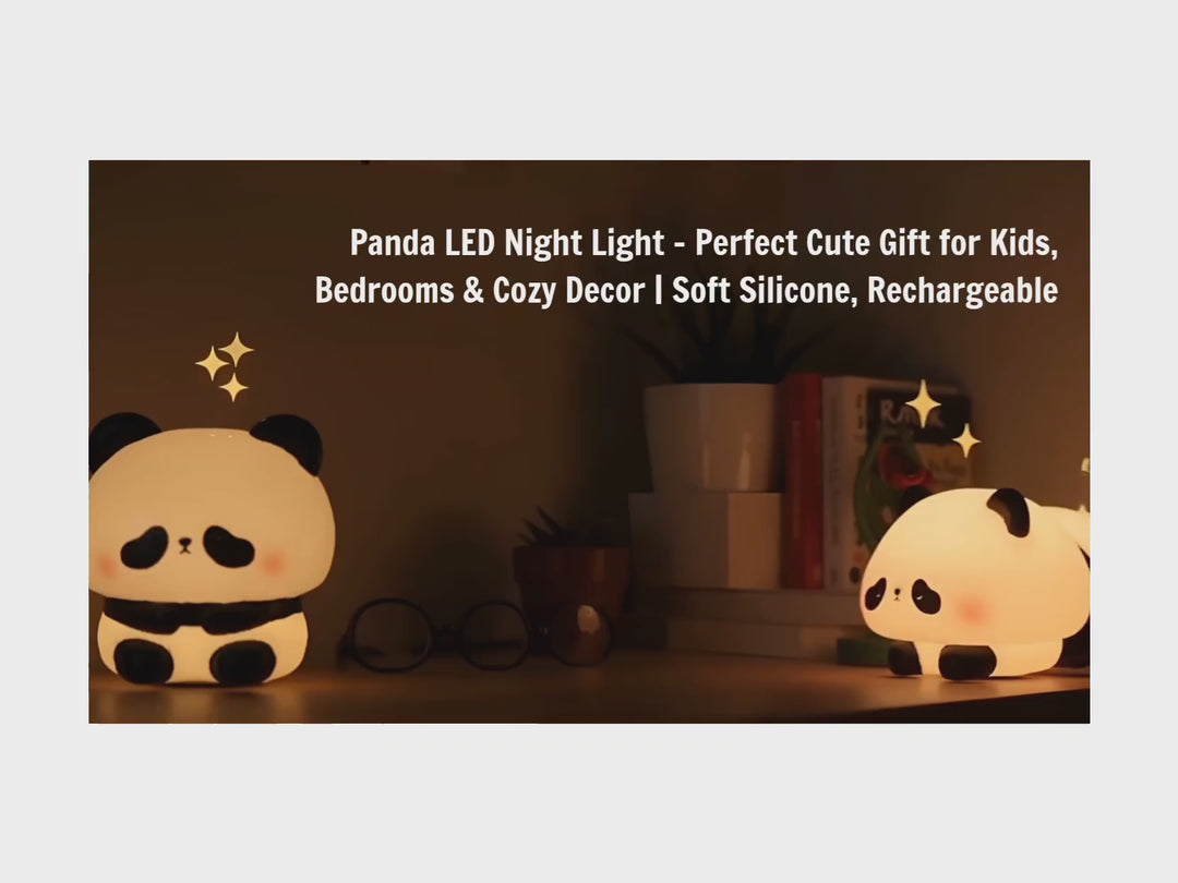 Panda LED Night Light - Touch Control Bedside Lamp for Kids