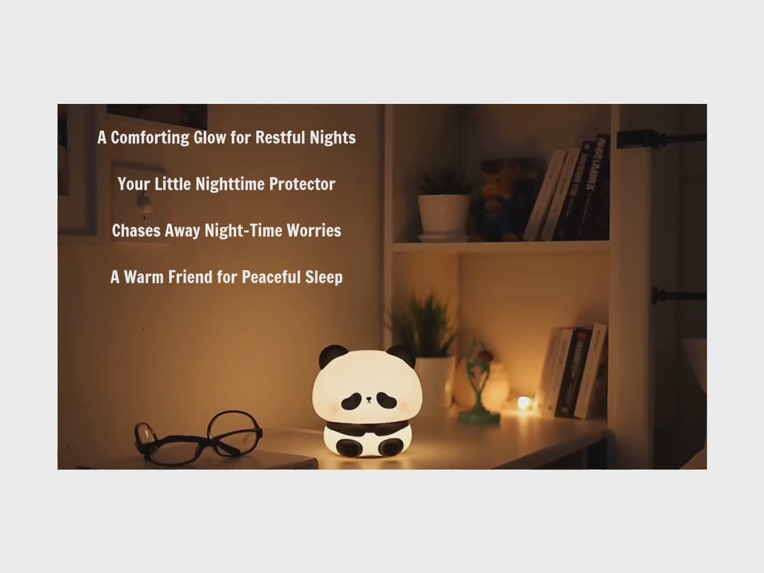 Panda LED Night Light - Touch Control Bedside Lamp for Kids