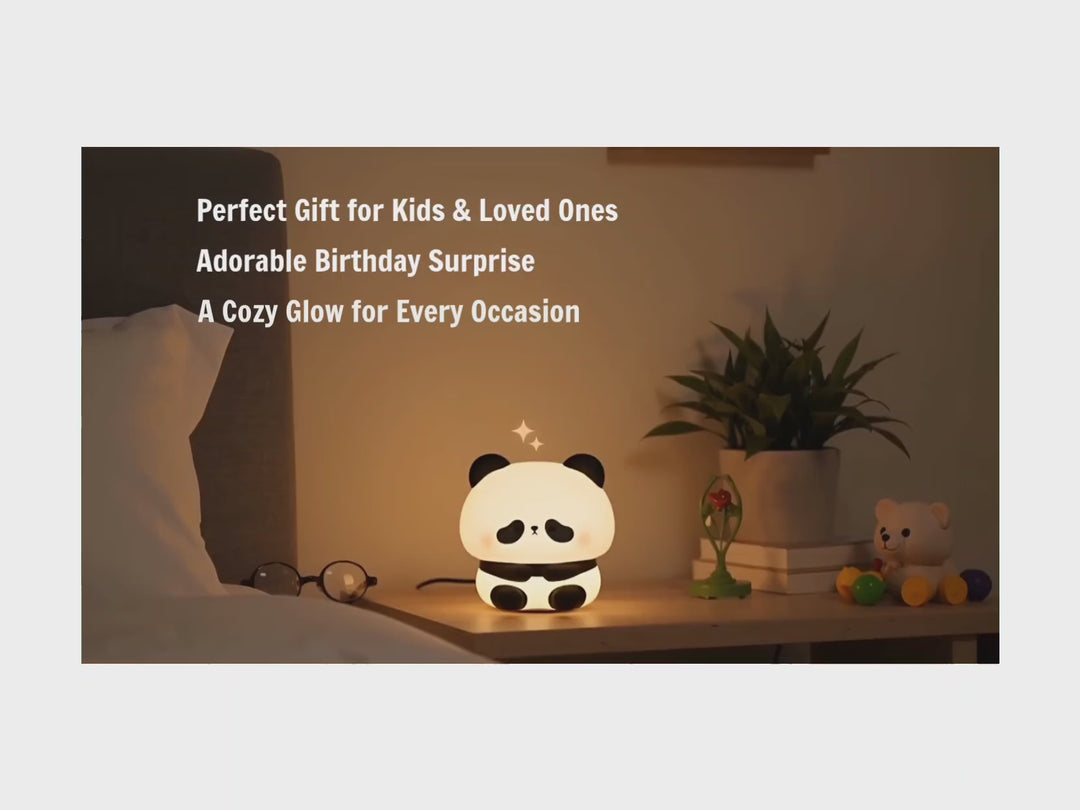 Panda LED Night Light - Touch Control Bedside Lamp for Kids