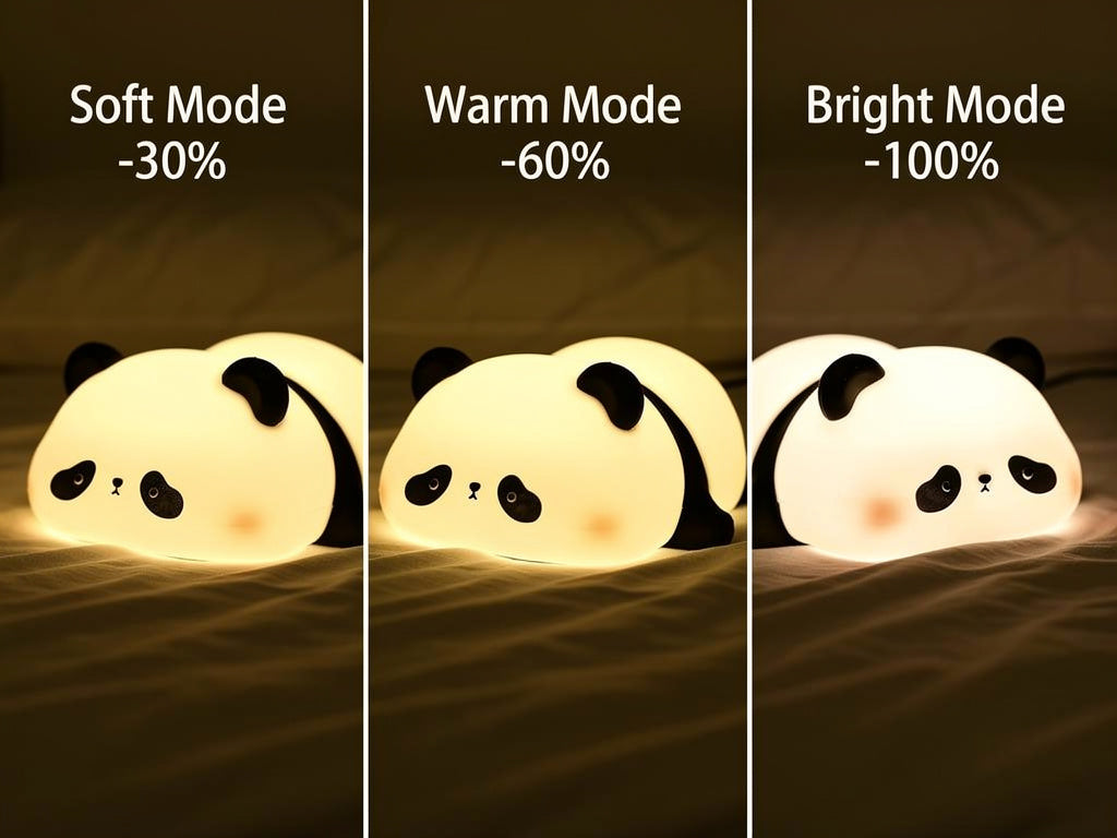 Panda LED Night Light - Touch Control Bedside Lamp for Kids